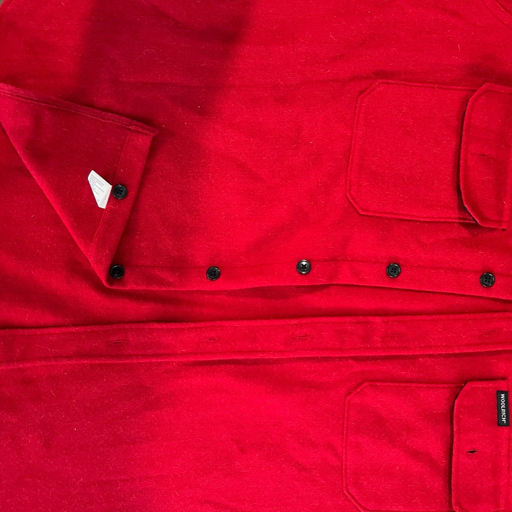Woolrich Vtg 90s Red Wool Alaska Shirt Jac Jacket XL Heavy CPO Americana NWOT - Picture 3 of 14